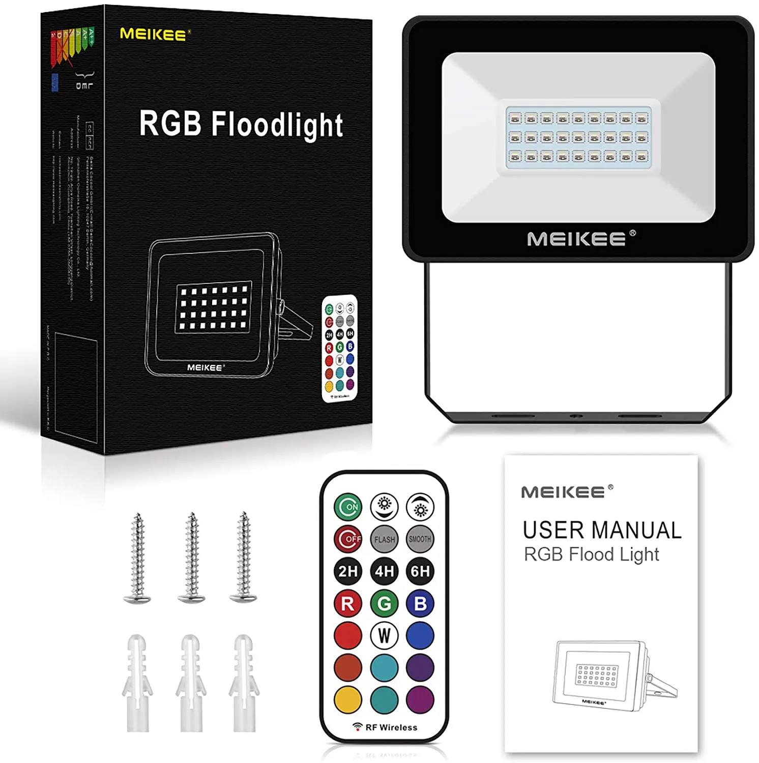 Meikee RGB прожектор с дистанционно управление, 10W, IP66 2