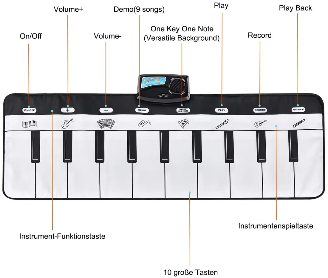 Музикална постелка, 8 инструмента, 10 клавиша 4