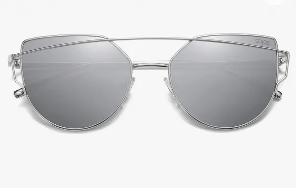 SOJOS Дамски модни слънчеви очила, огледални 1