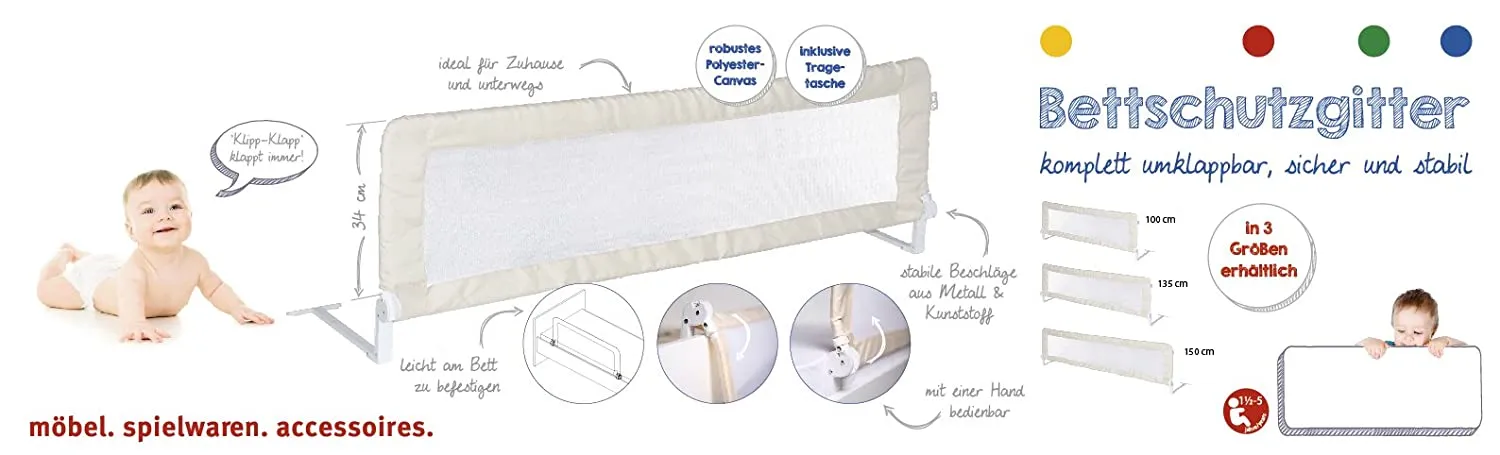 Сгъваема преграда за легло Roba, 135 см 5