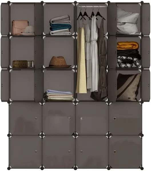 Гардероб модулен Langria, 20 шкафчета за съхранение на дрехи, обувки, играчки, книги  1