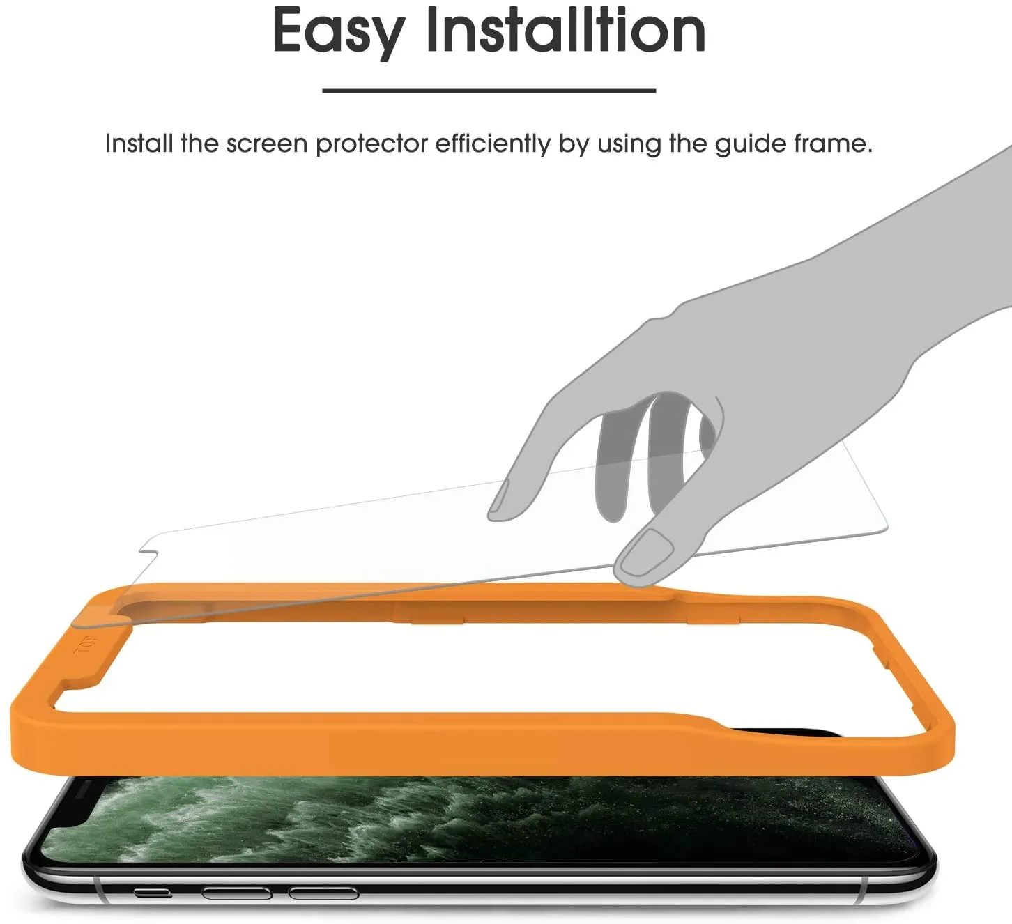 OMOTON 4бр Стъклен протектор + рамка за iPhone XS / iPhone X / iPhone 11 Pro 3