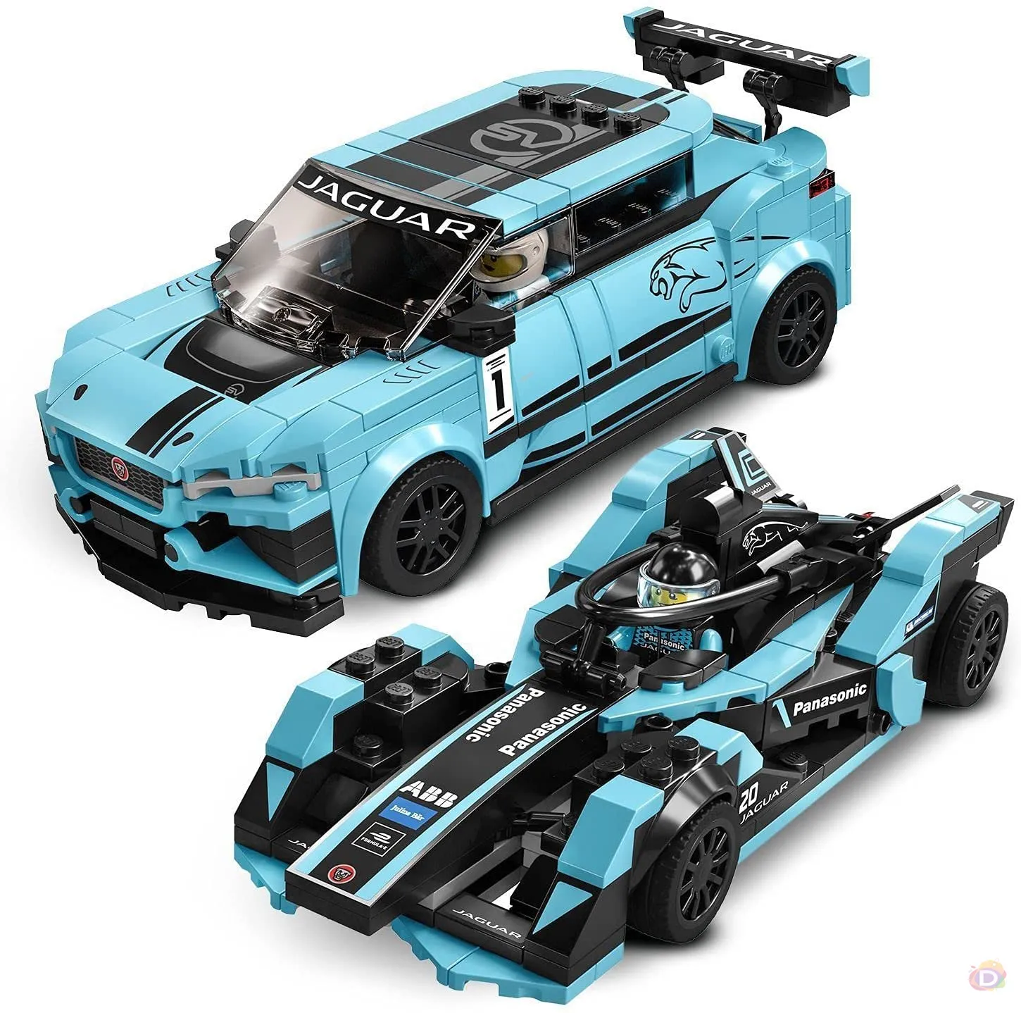 LEGO 76898 Speed ​​Champions Formula E Panasonic Jaguar Racing GEN2 автомобил и Jaguar I-PACE eTROPHY Комплект състезателни коли 4
