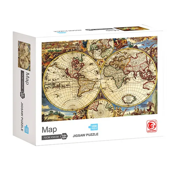 Пъзел карта на света (1000 елемента)  Hao Haing- Код W3551