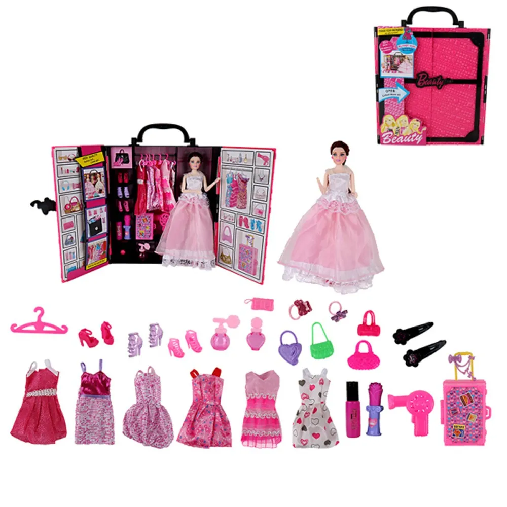 Комплект кукла с куфар-гардероб - Код W3613