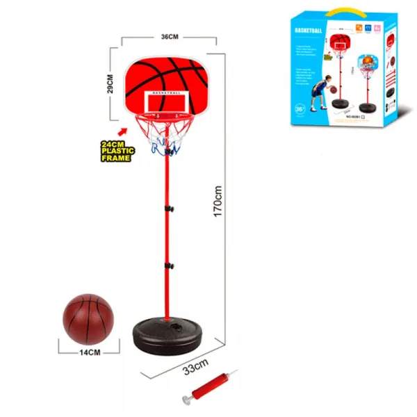 Детски баскетболен кош с метална стойка (170см)  - Код W4119