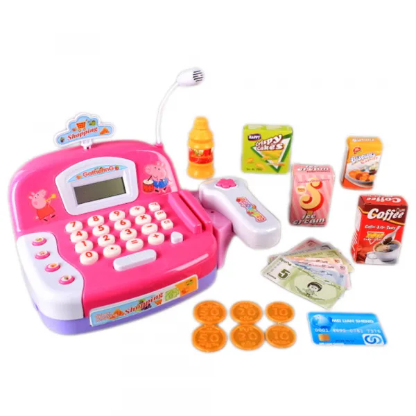 Детски касов апарат с калкулатор, пари и монети  W4183