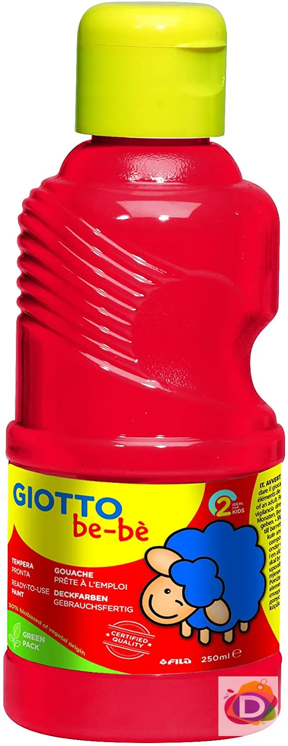 5320-00 Giotto Be-Be  Темперни бои за деца , 8 цвята x 250 ml 2