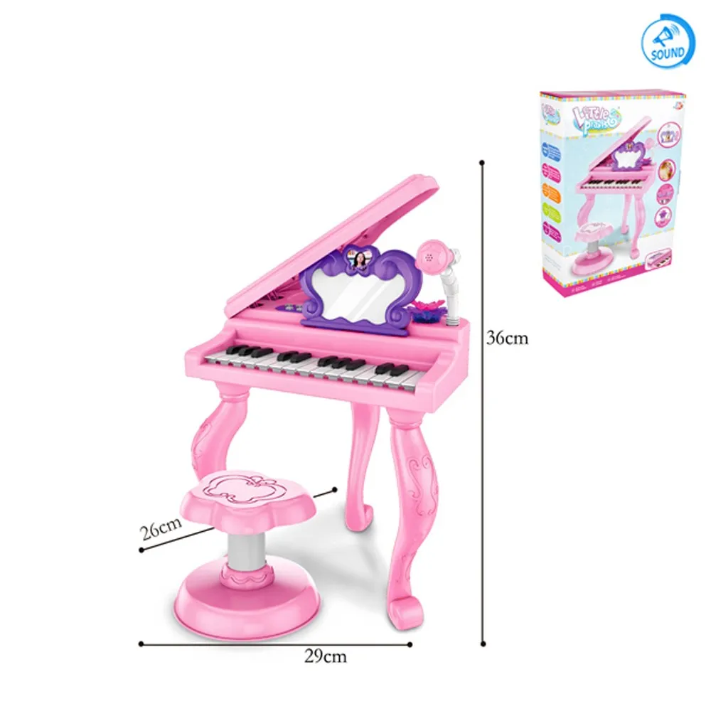Ретро пиано със столче и микрофон Код W3589 - Danysgame.com