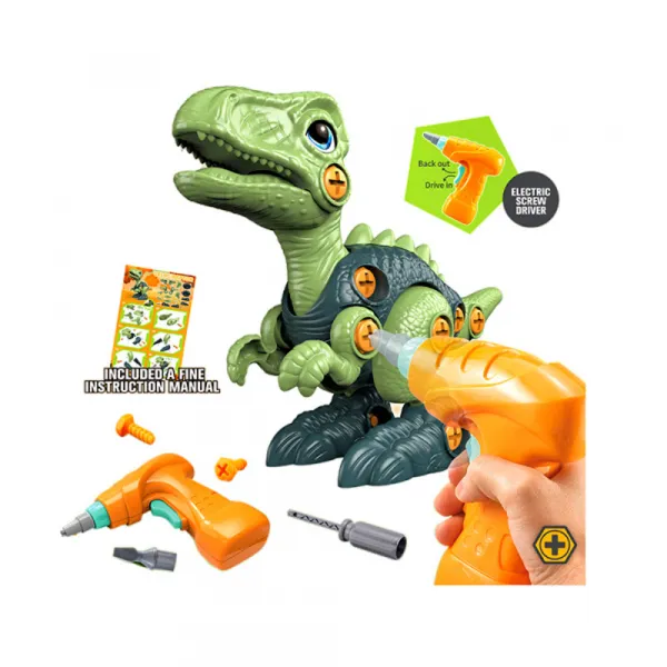 Детски конструктор динозавър с винтоверт 3D Код W4368 - Danysgame.com