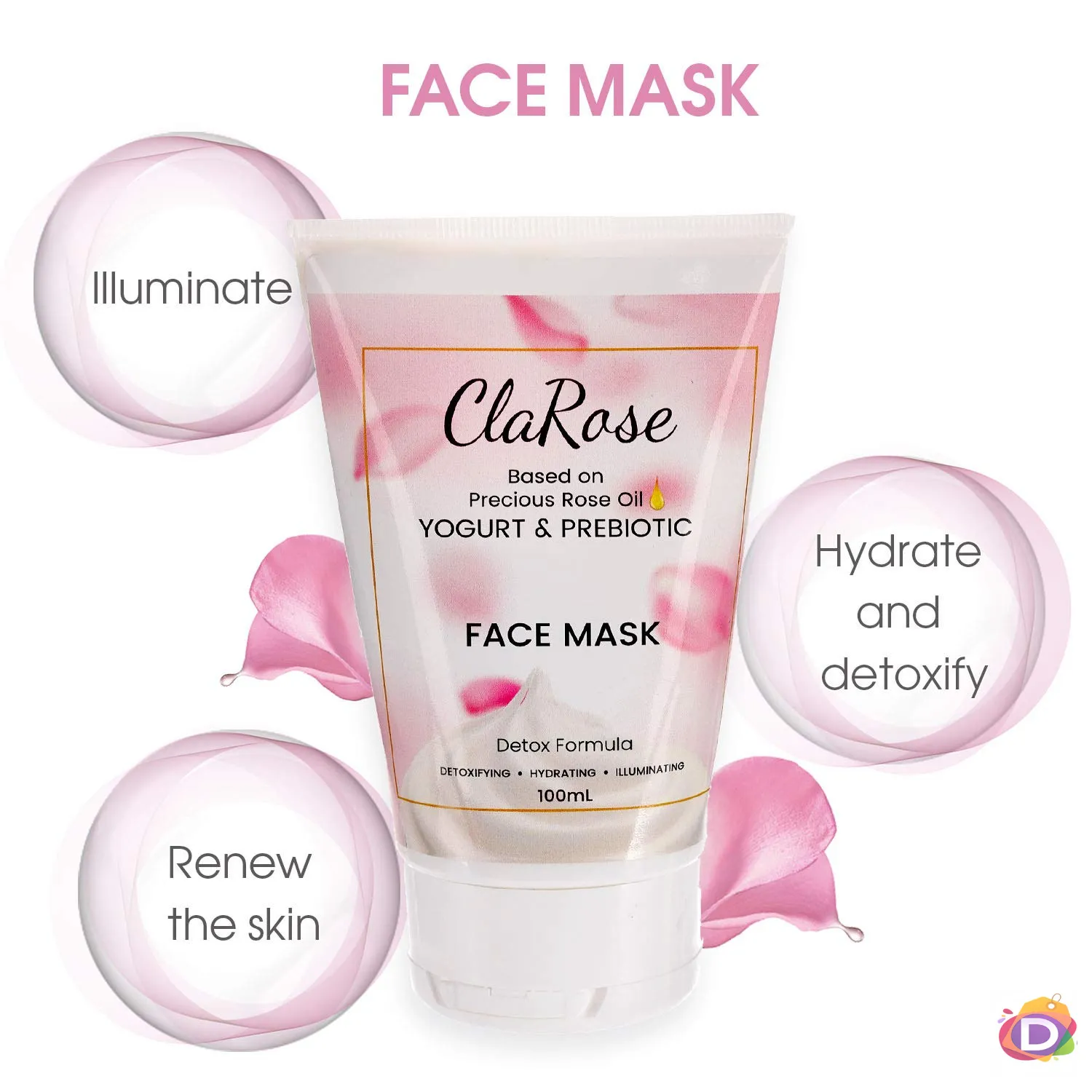 Детоксикиращ комплект за лице с розово масло и йогурт ClaRose - Код509 4