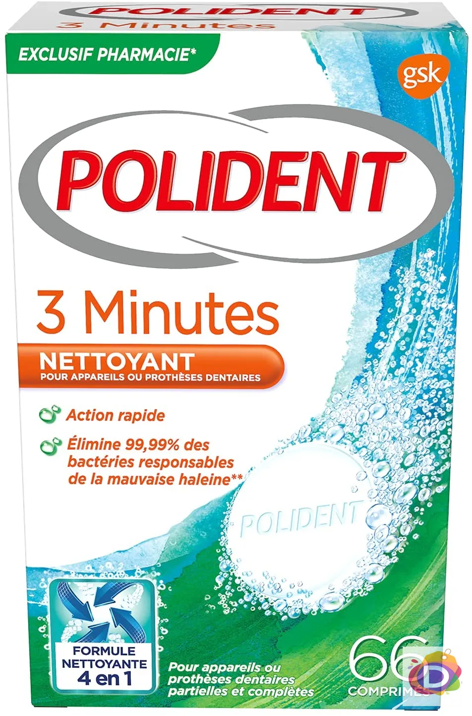 Polident 3-минутни антибактериални таблетки за почистване на протези - Код D521 1