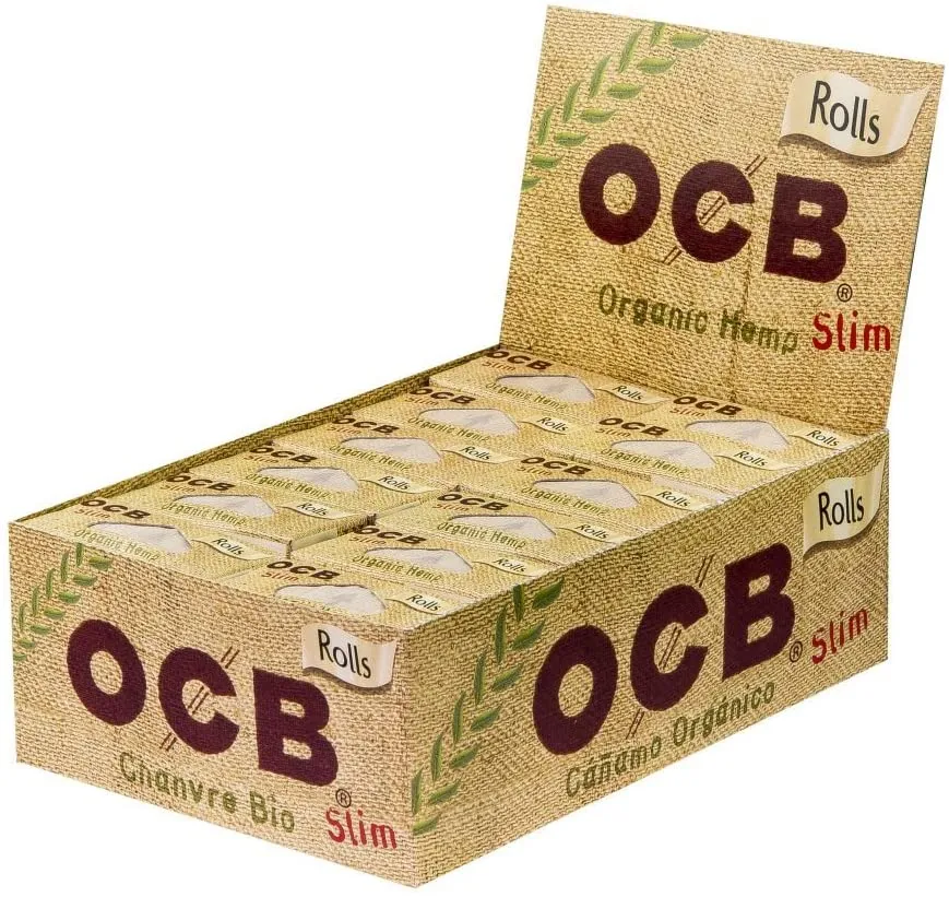 OCB хартийки за цигари, ролка 4 m, slim, органичен коноп