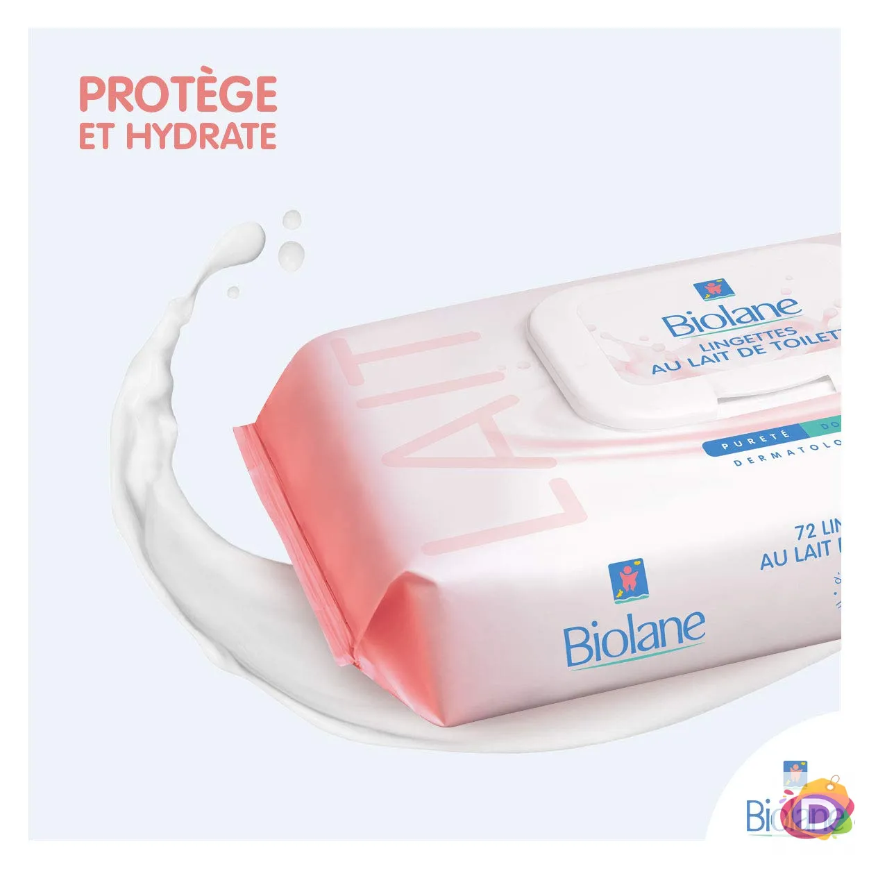 Бебешки мокри кърпички с почистващо мляко Biolane - Код D498 2