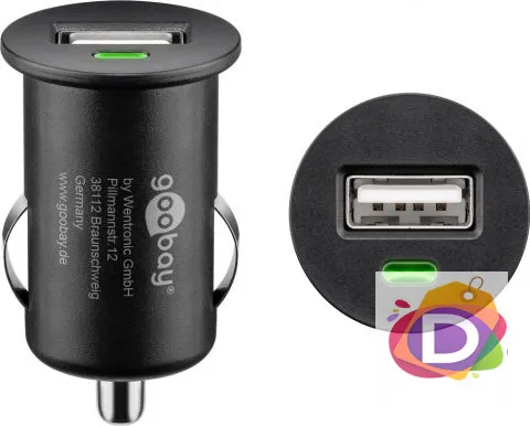 Зарядно устройство USB,1A(12/24V) за кола Goobay - Код D536