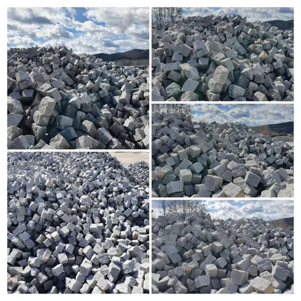 Gray granite pavers 10/10/10 cm и 10/10/5 cm 1