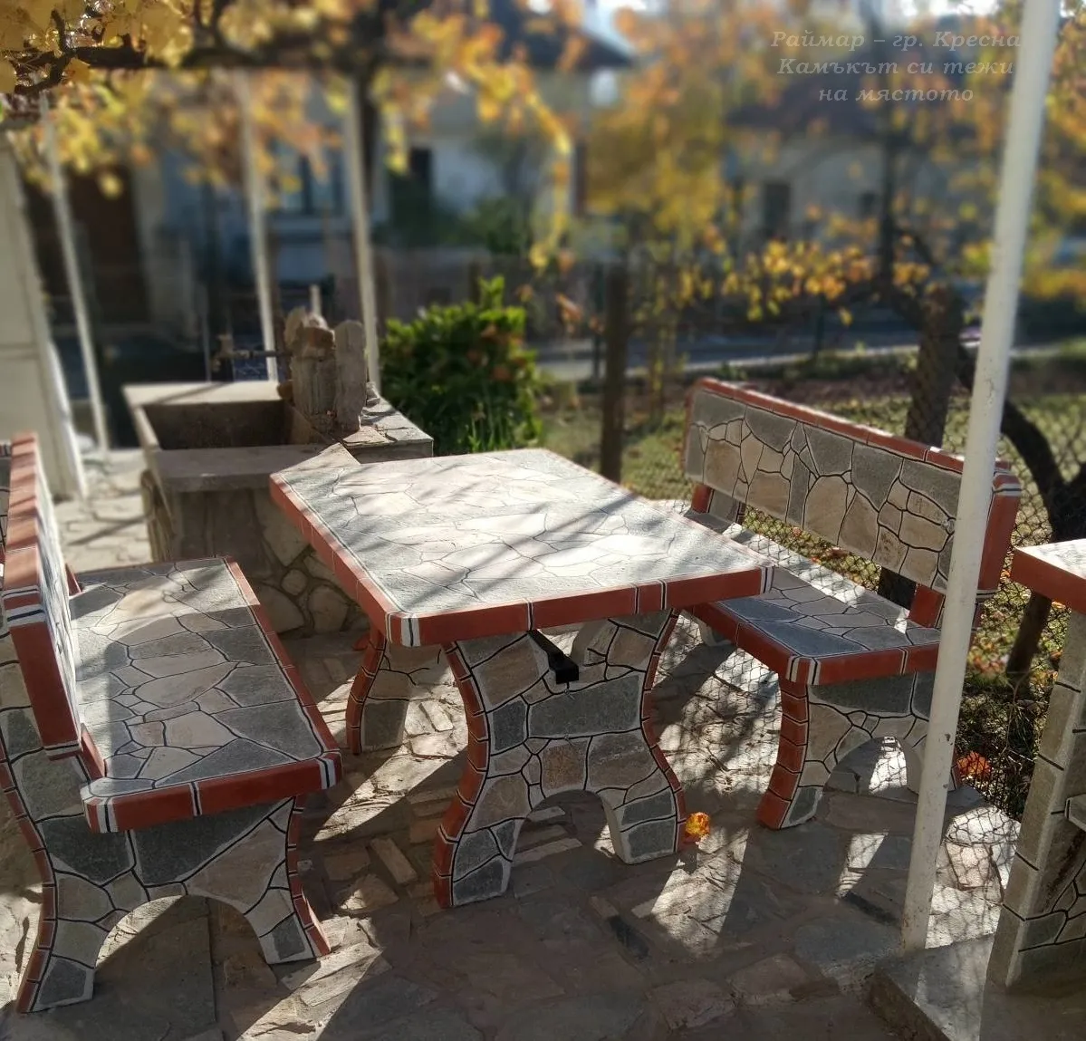 Garden table with 2 benches - Standard series 1