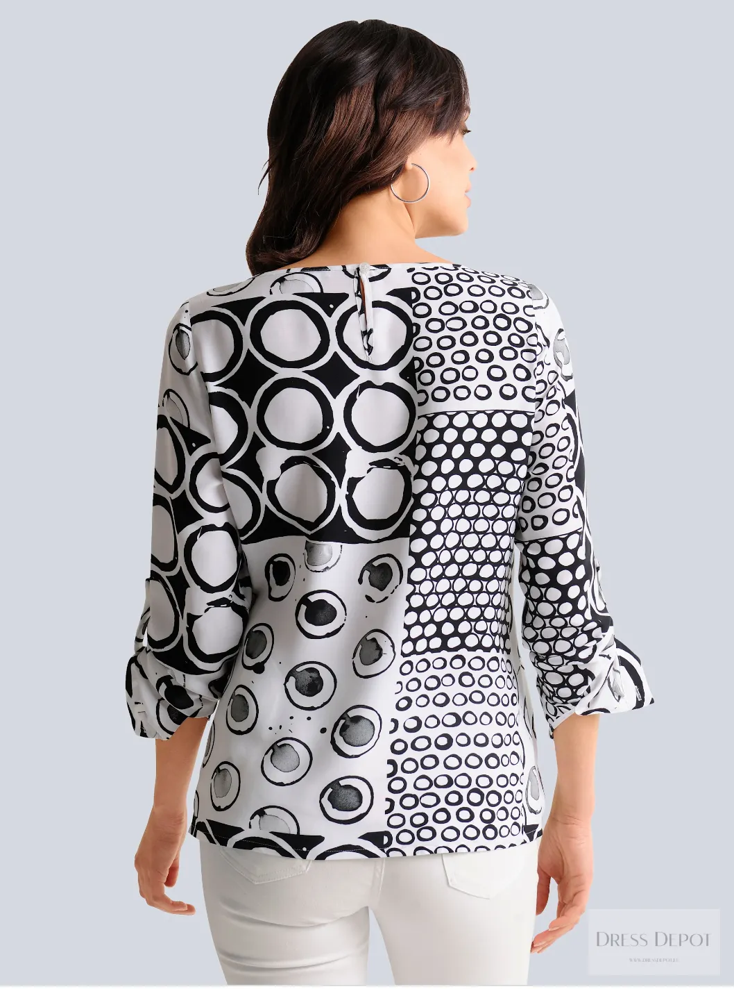 Дамска блуза-черно/бяло 2