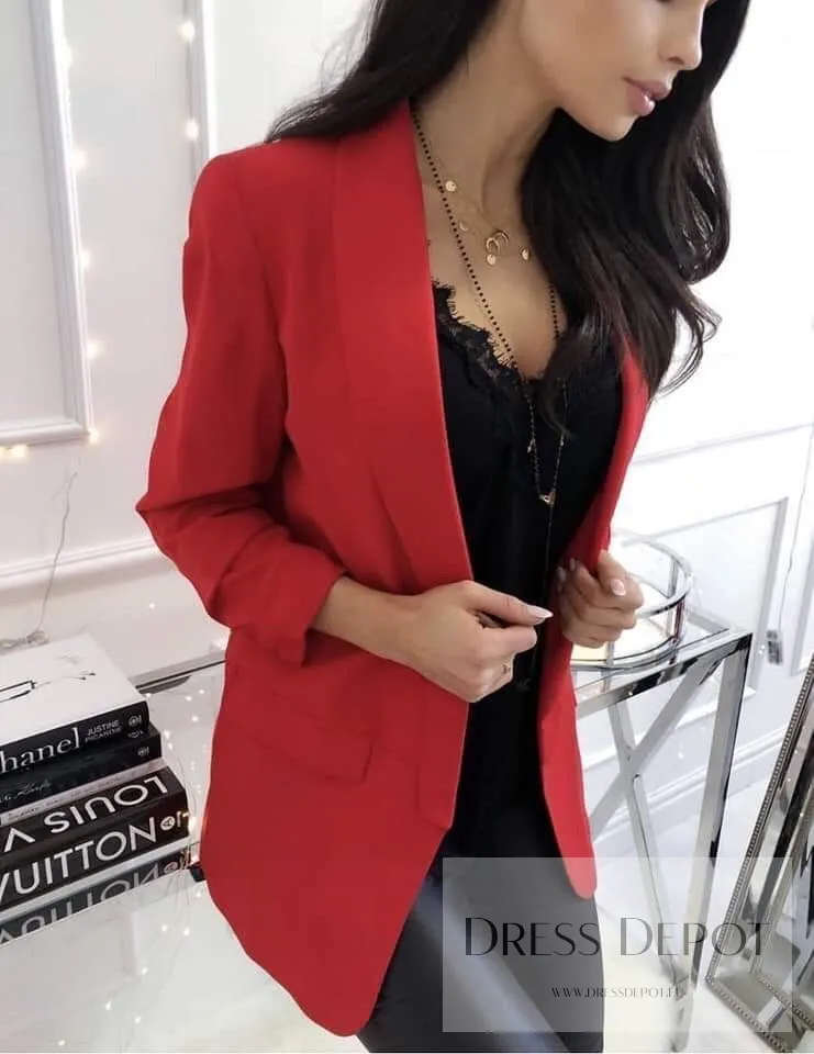 Дамско сако в червен цвят