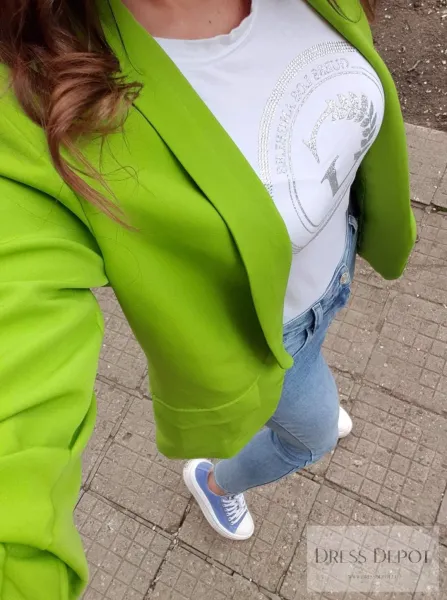 Дамско сако в светло зелено