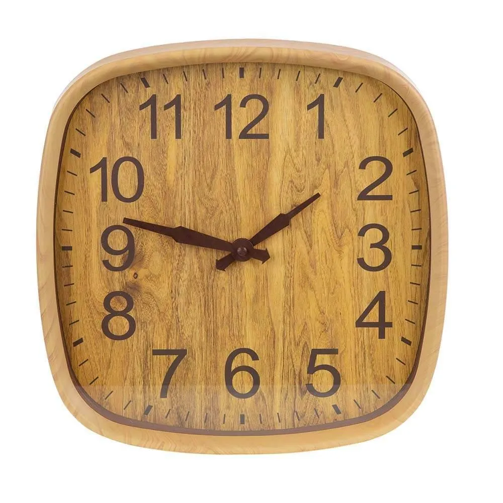 Дървен часовник за стена в кафяво 30 см.