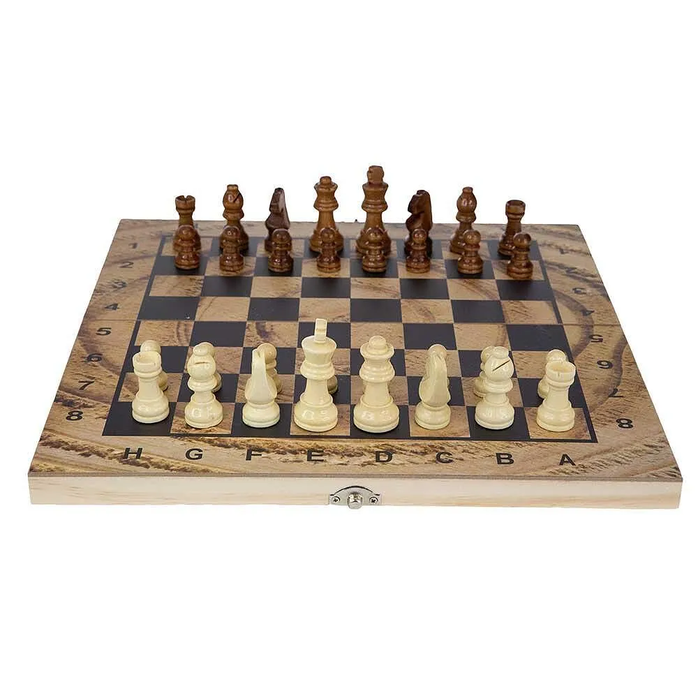 Дървен шах и табла комплект 1