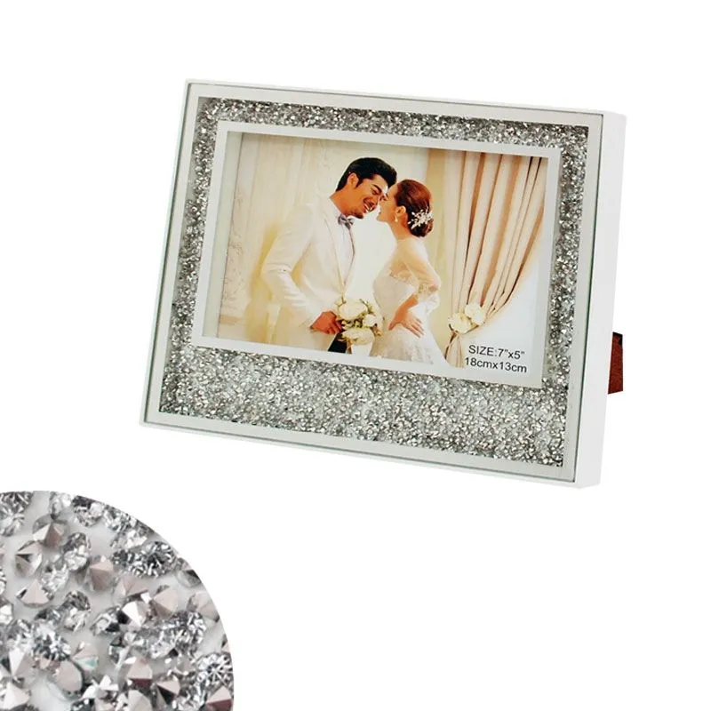 Луксозна сватбена фоторамка с кристали