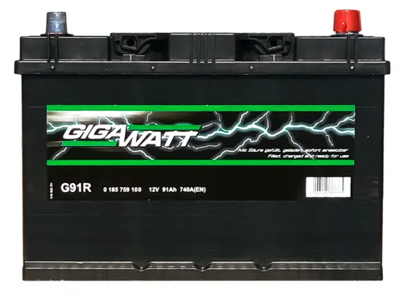 12/91Ah 740A GIGAWATT JIS R+