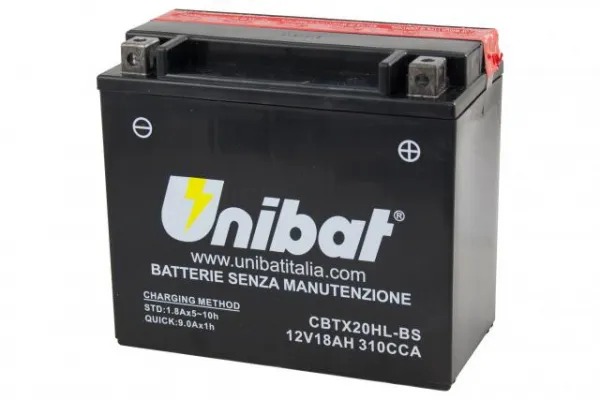 12/18Ah 270A Unibat CBTX20L-BS AGM R+
