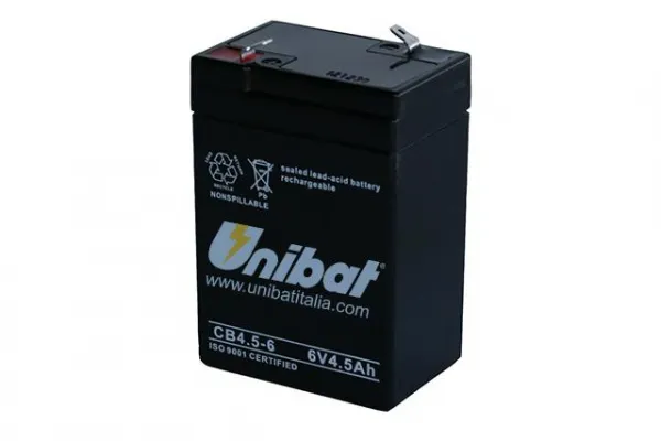 6/4.5Ah Unibat CB4.5-6 VRLA L+