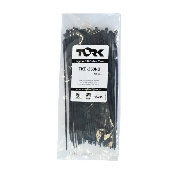 Кабелни превръзки черни 142*3,6 TORK UV -40/+85°C 100бр.