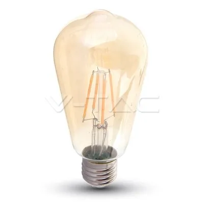 LED Крушка - 8W E27 Filament  Amber ST64 2200K