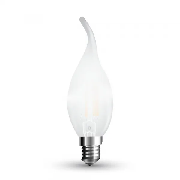 LED Крушка - 4W Filament  E14 Матирано Покритие Кендъл Пламък 2700K Димируема